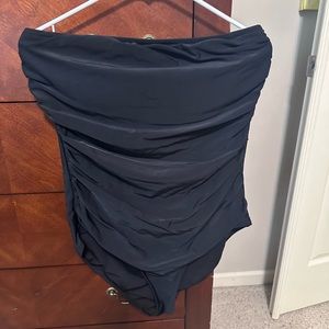 Black J Crew ruched one piece